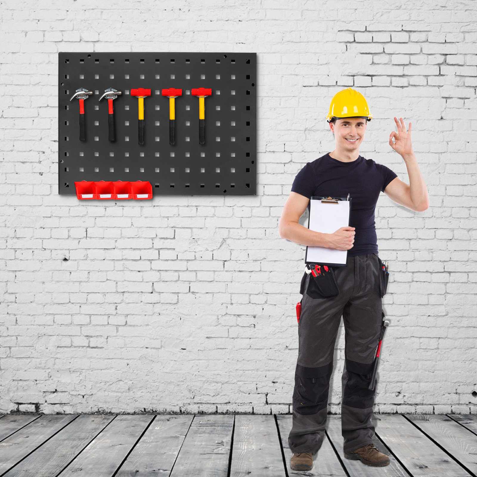 Tools For Garage Workshop - Square Hole Pegboard Steel Thickened Cold