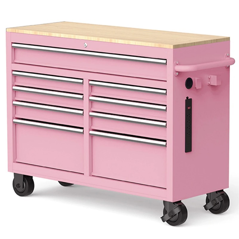 Tools Use In The Workshop - Pink Tool Chest on Wheels 46-Inch