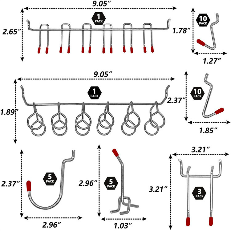 114 Pcs Pegboard Hooks Set Met - مراجعة Workshop Tools Organizing وسعره