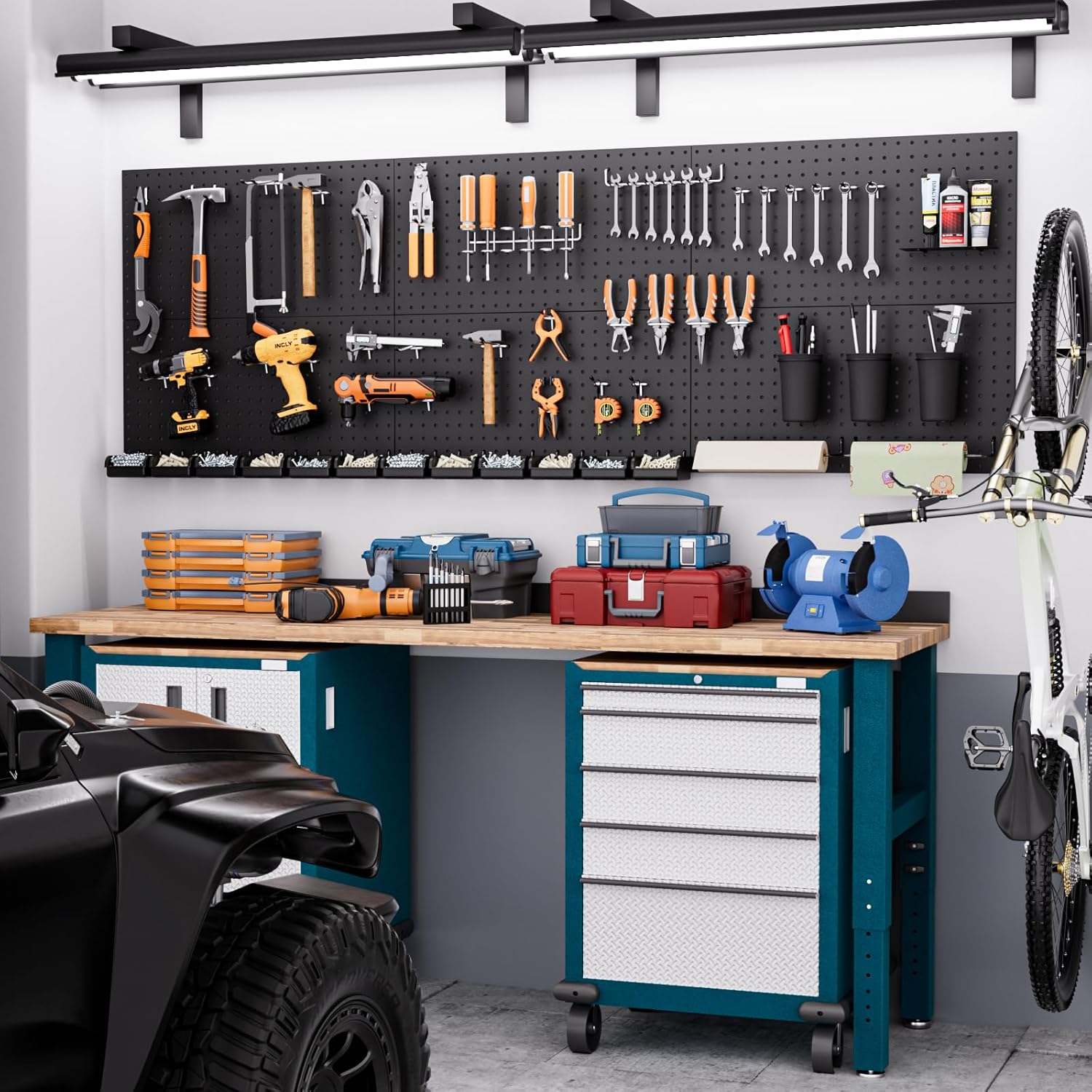 48x36 Inch Metal Pegboard Kit  - مراجعة Tools For Garage Workshop وسعره