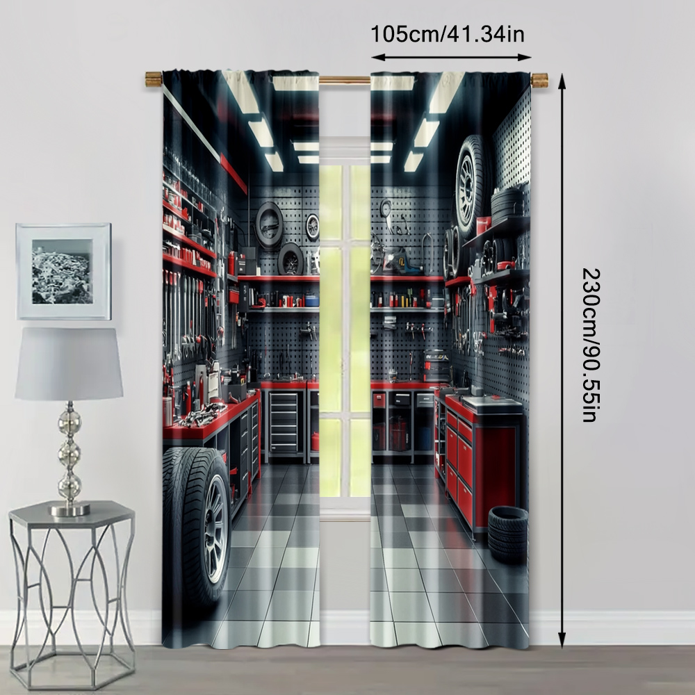 2pcs, Curtains Digital Printed - مراجعة Workshop Tools Youtube وسعره