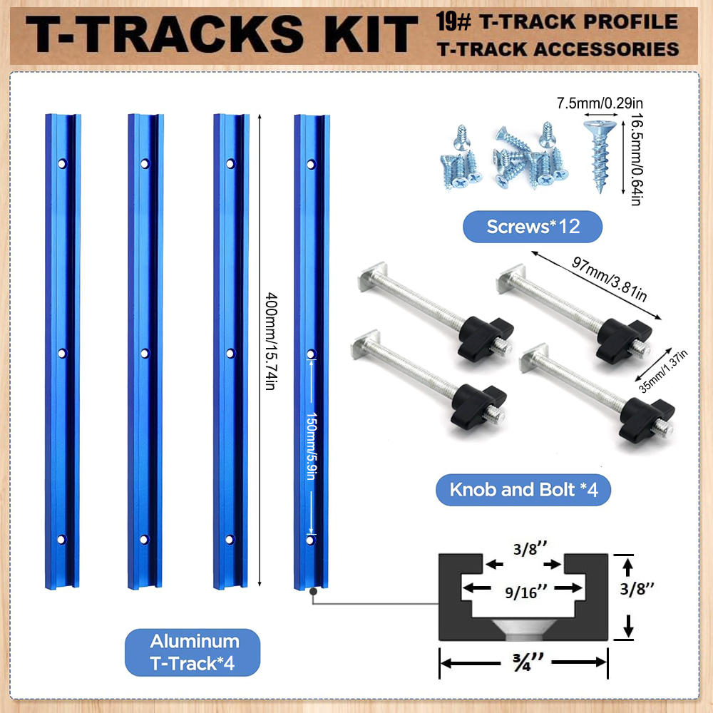 Woodworking 19# T-track Kit an - مراجعة Workshop Tools Diy وسعره