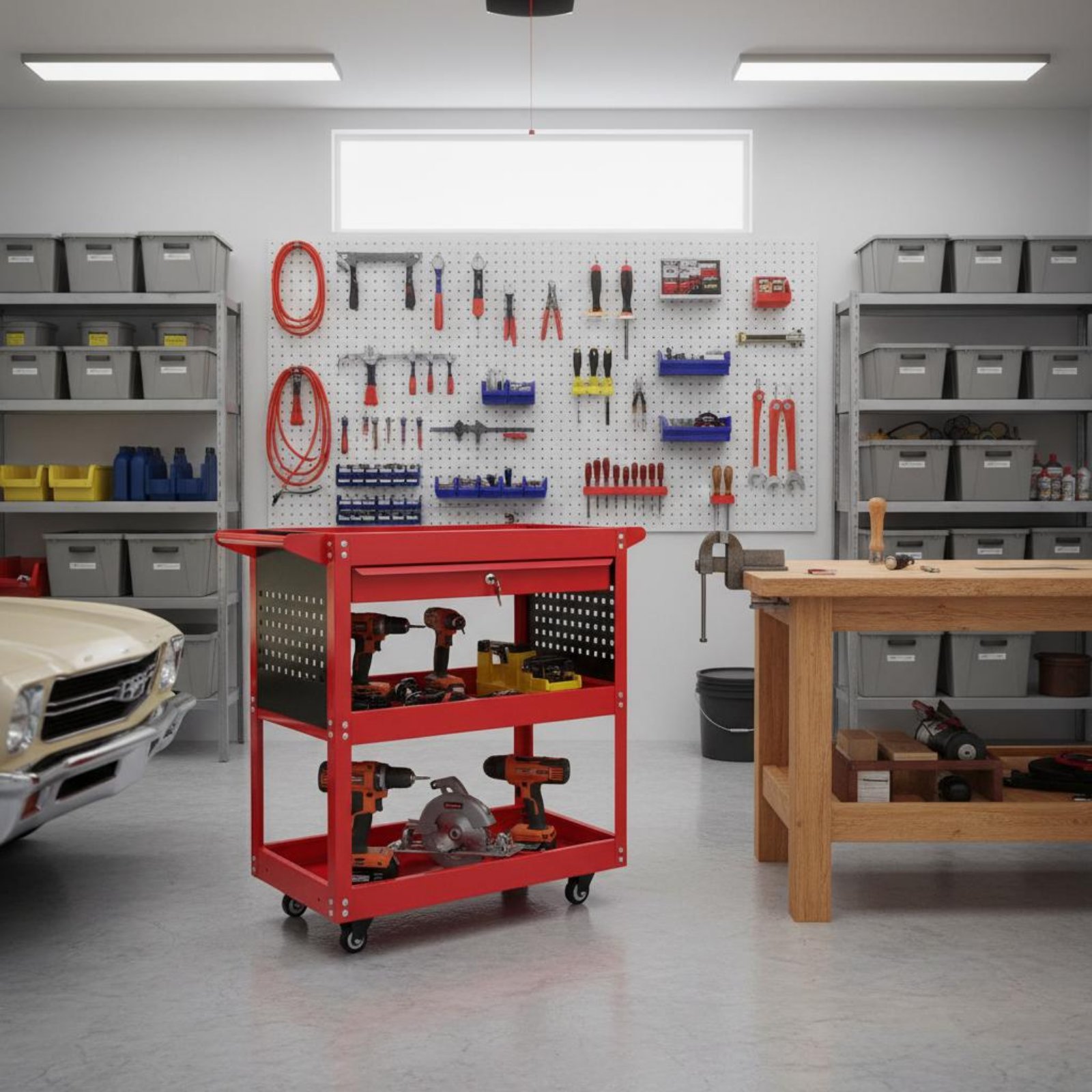 3-Tier Tool Cart Thickened Ste - مراجعة Tools For Garage Workshop وسعره