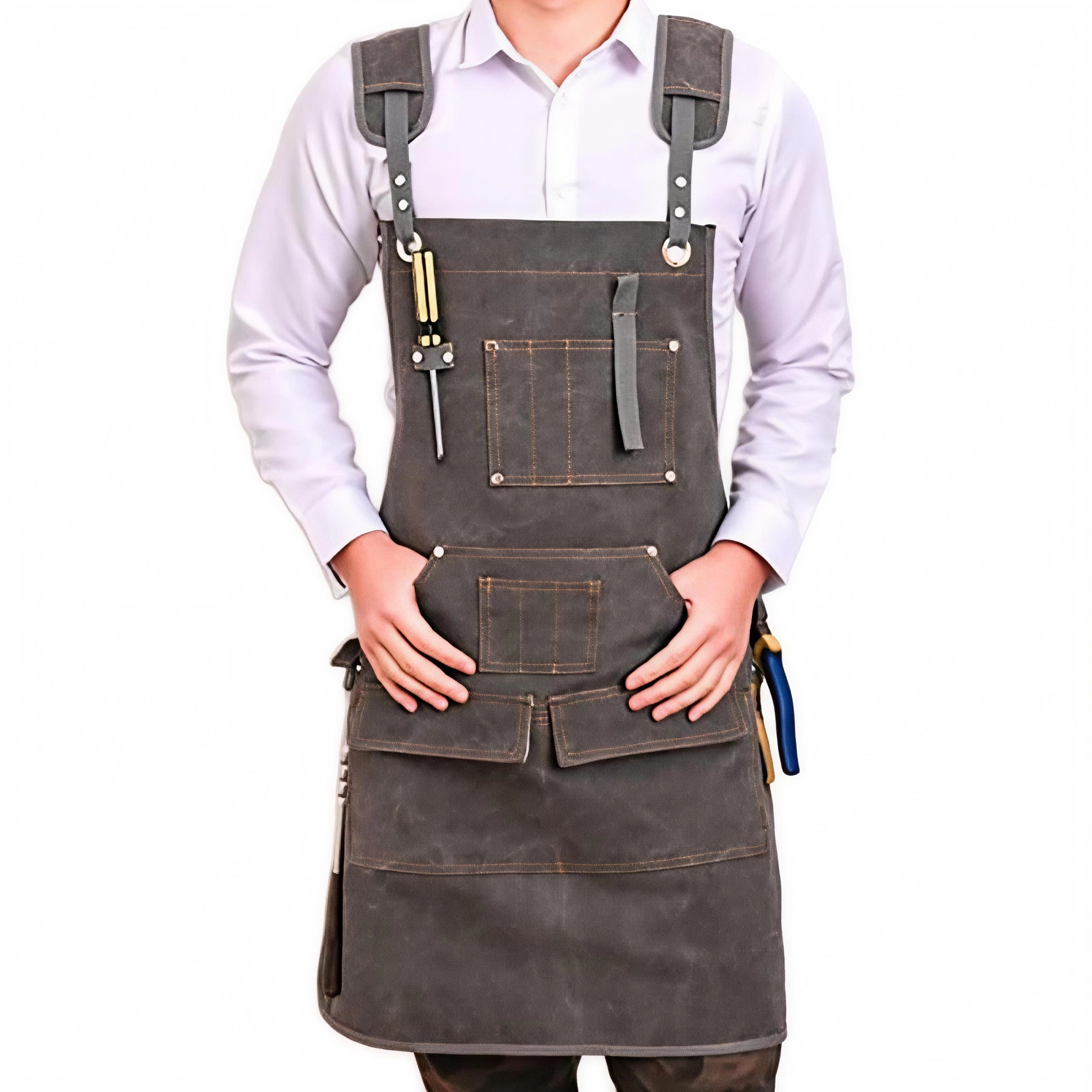 Heavy Duty Canvas Apron Custom - مراجعة Workshop Tools Logo وسعره