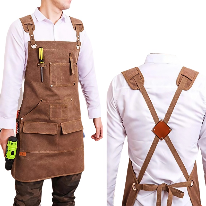 Heavy Duty Canvas Apron Custom - مراجعة Workshop Tools Logo وسعره